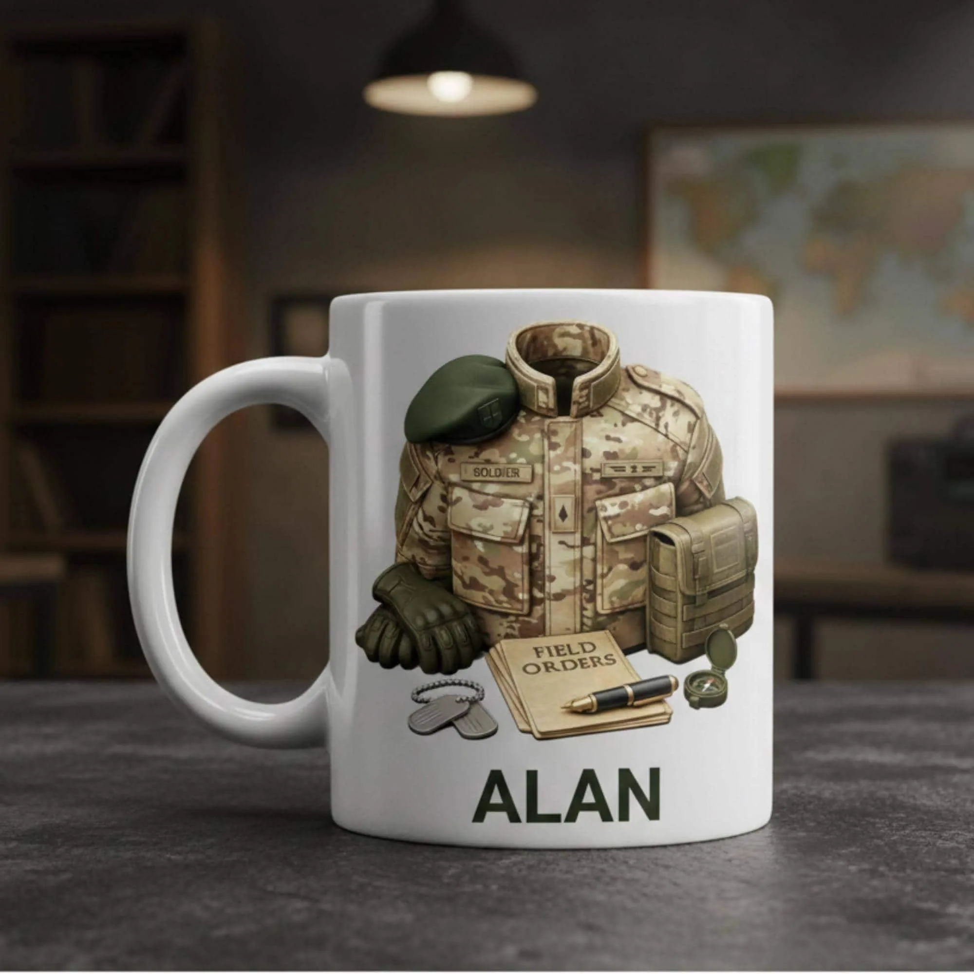 View 2 of Personalized Soldier Mug Custom Name Gift