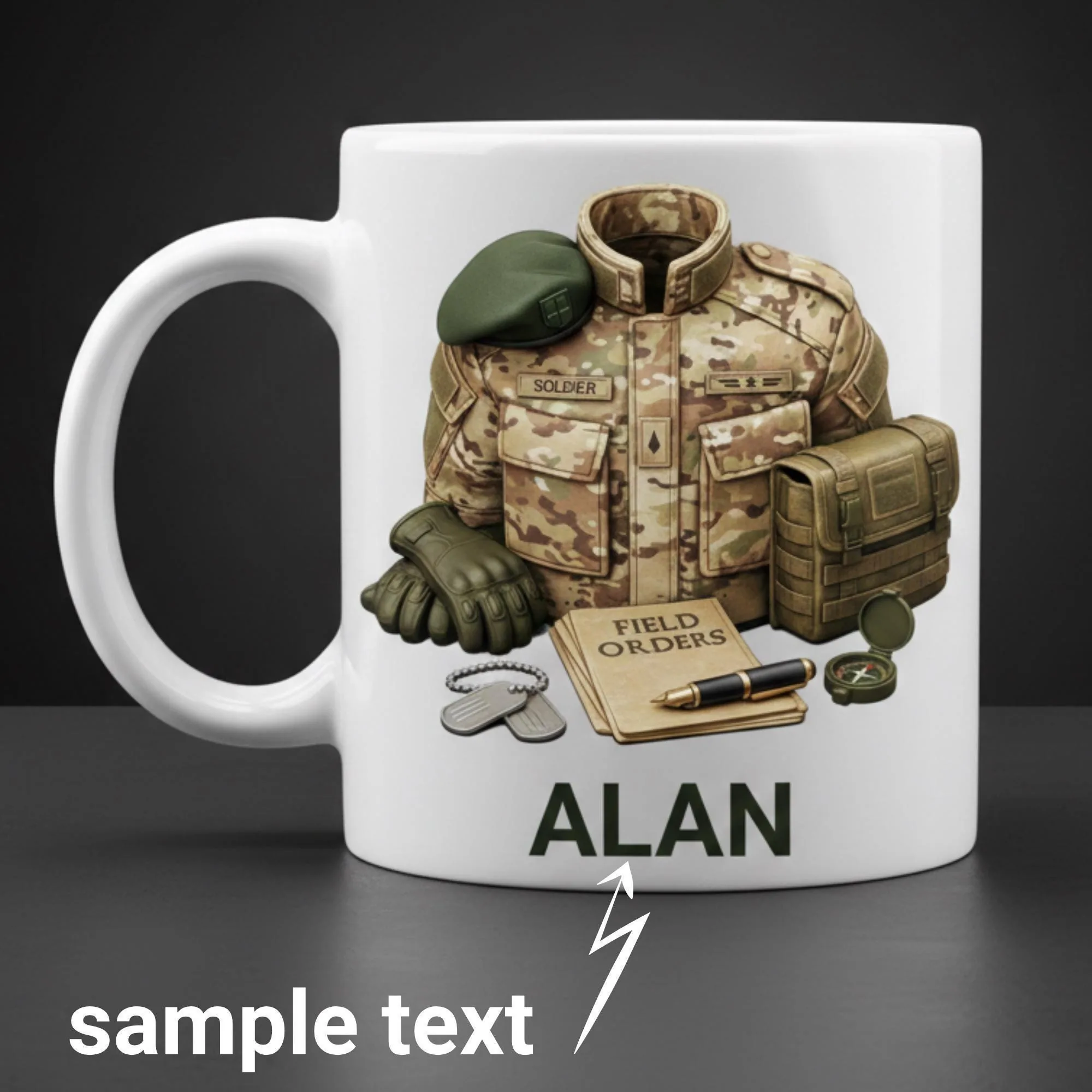 View 3 of Personalized Soldier Mug Custom Name Gift