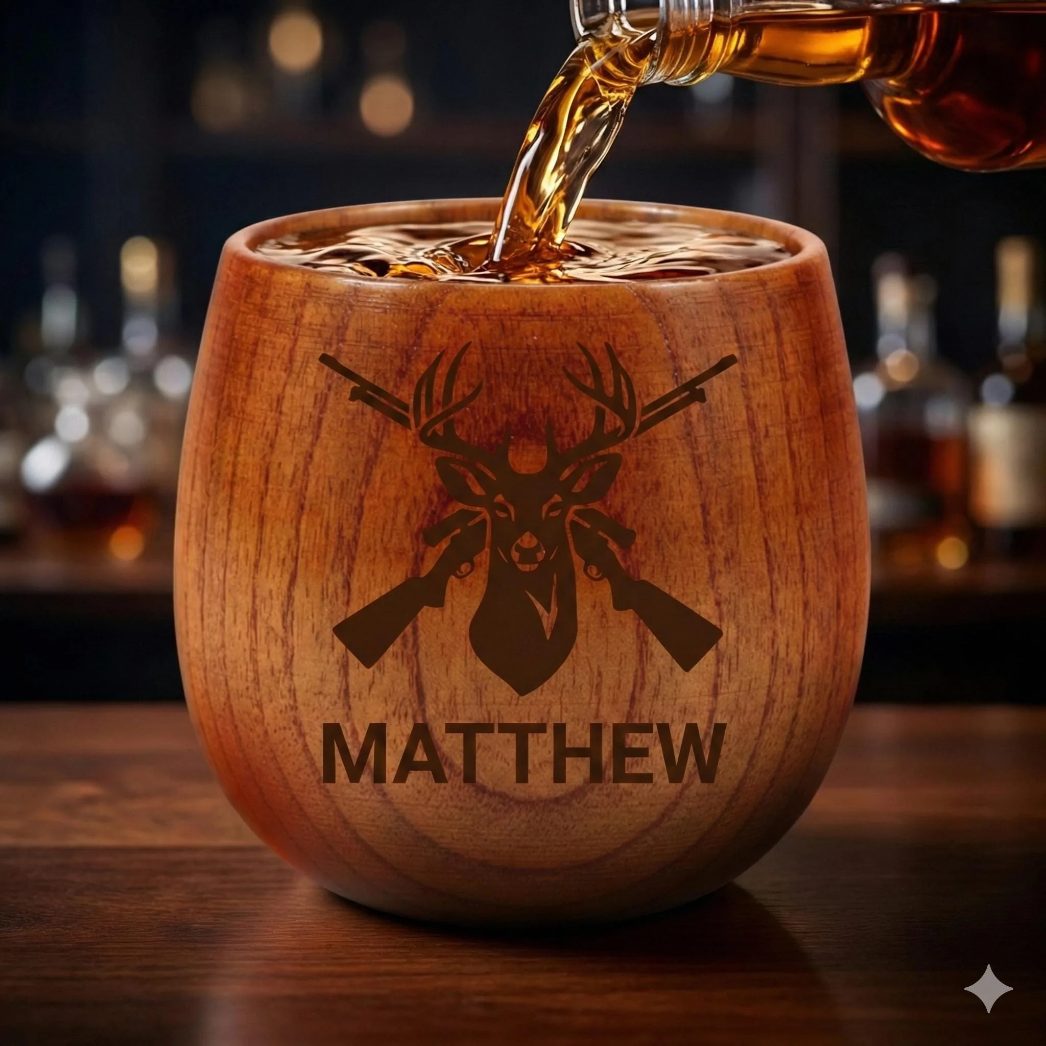 View 5 of Personalized Wooden Whiskey Cup