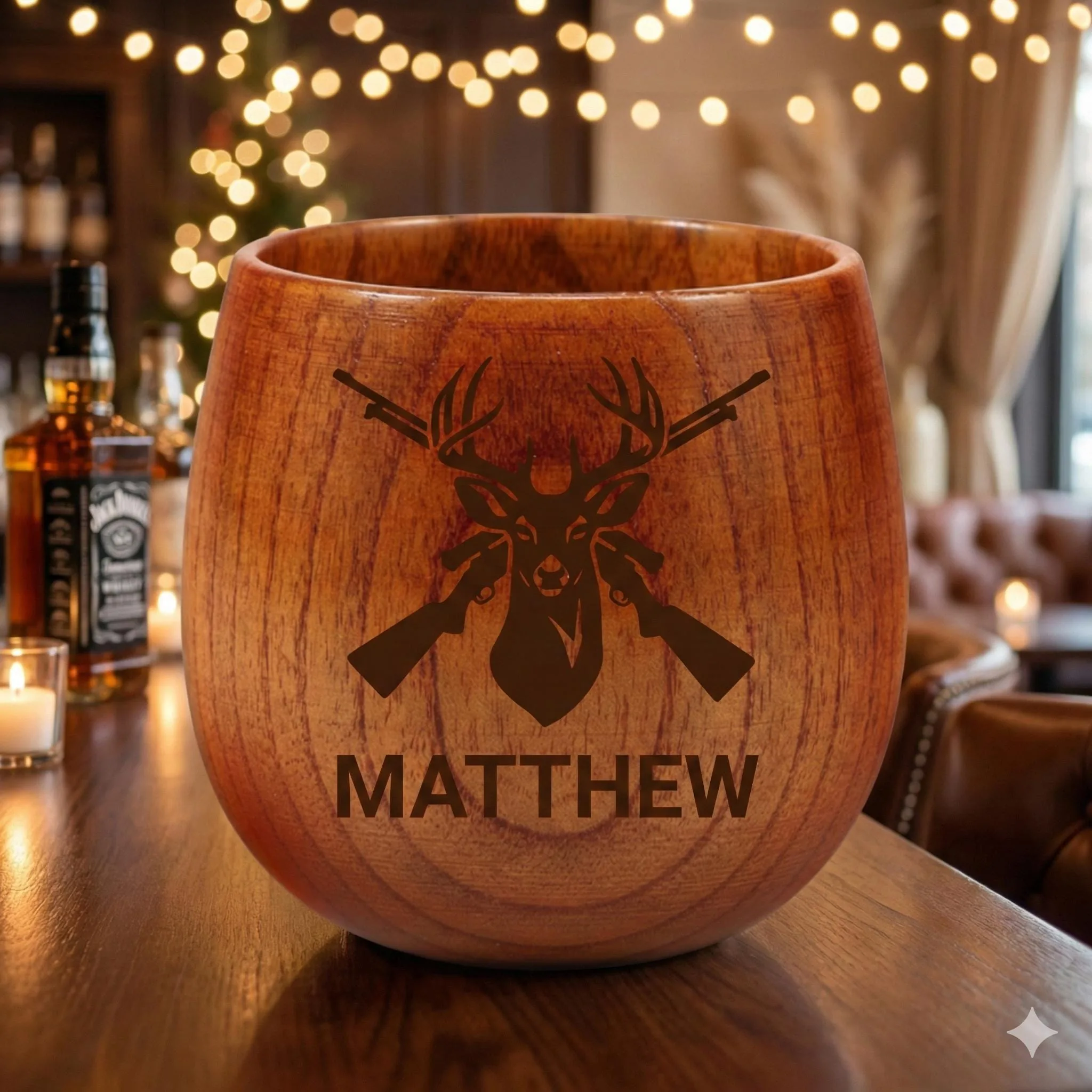 View 6 of Personalized Wooden Whiskey Cup