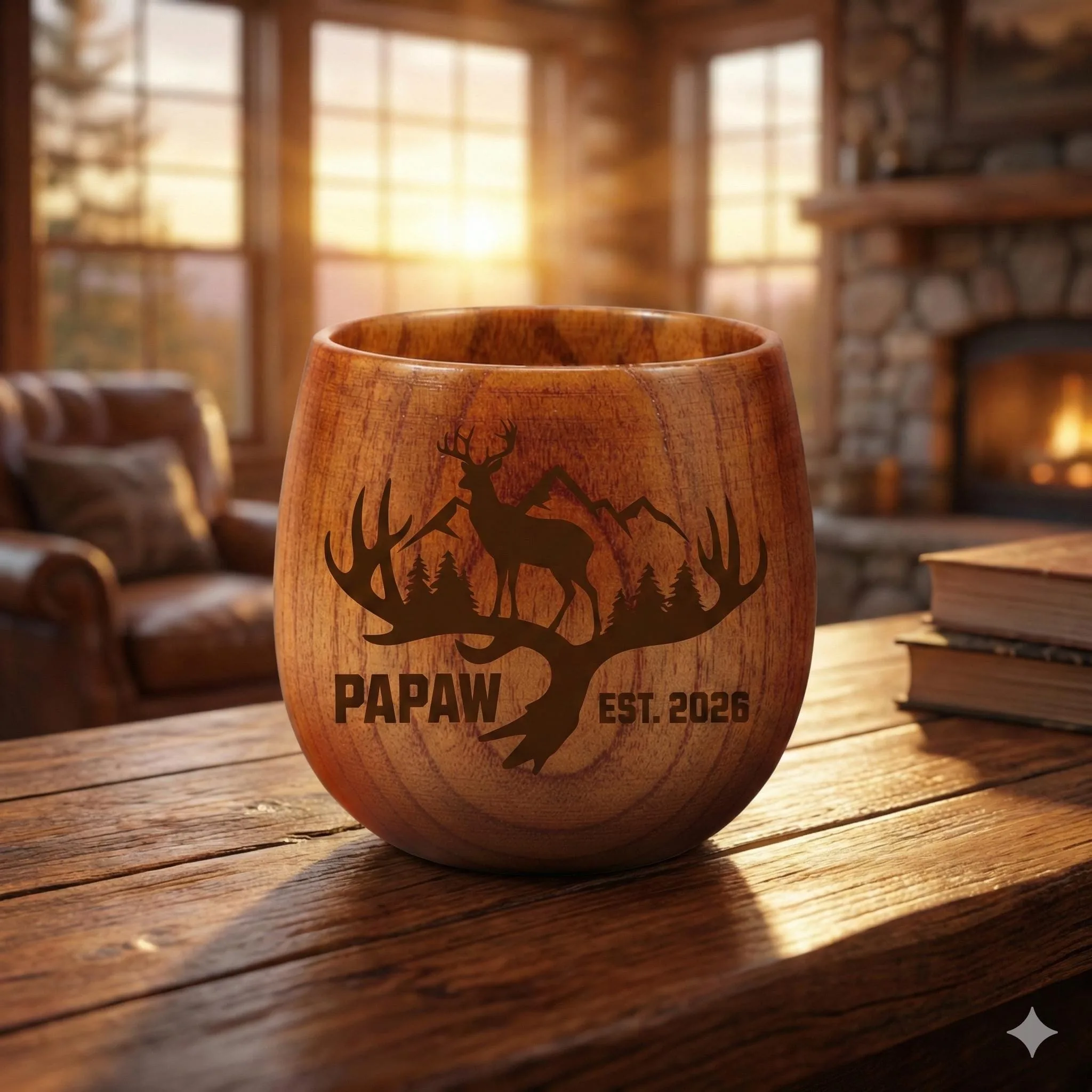 View 3 of Personalized Wooden Whiskey Cup