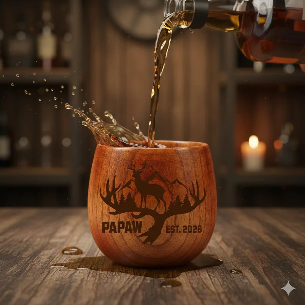 View 4 of Personalized Wooden Whiskey Cup