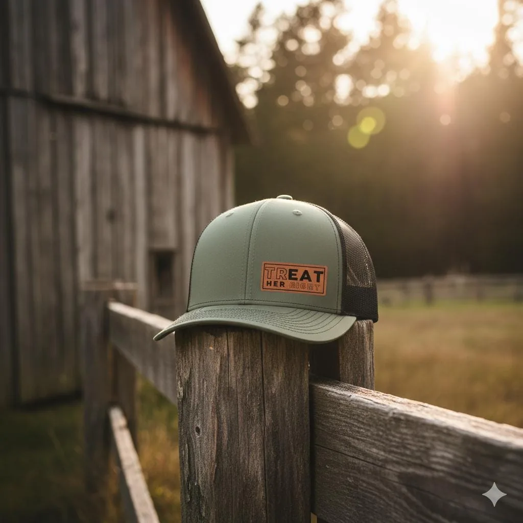 View 6 of Treat Her Right Leather Patch Hat